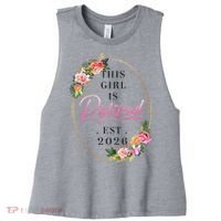 Floral This Girl Is Retired EST 2026  Women's Racerback Cropped Tank thumb 0