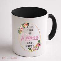 Floral This Girl Is Retired EST 2026  Coffee Mug thumb 1