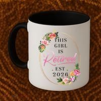 Floral This Girl Is Retired EST 2026  Coffee Mug thumb 2