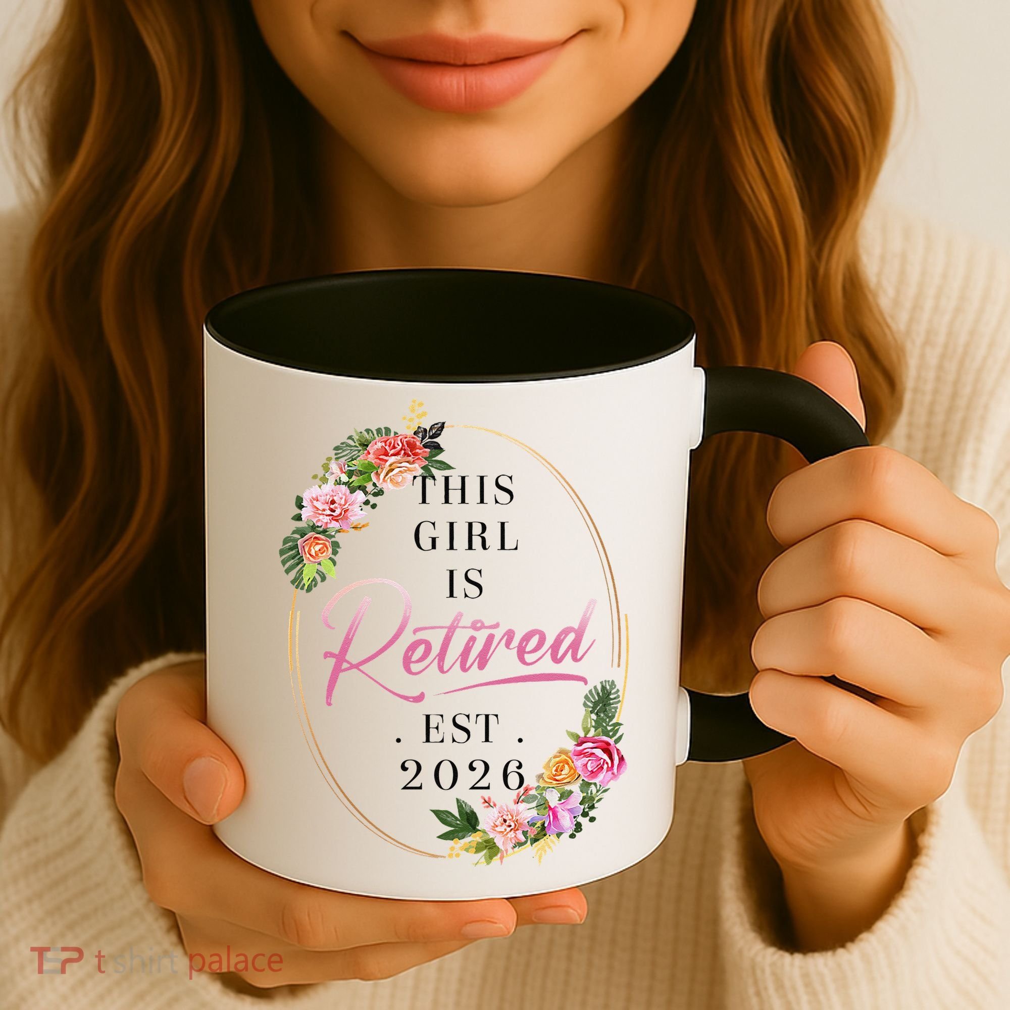 Floral This Girl Is Retired EST 2026  Coffee Mug