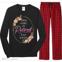 Floral This Girl Is Retired EST 2026  Long Sleeve Pajama Set thumb 0