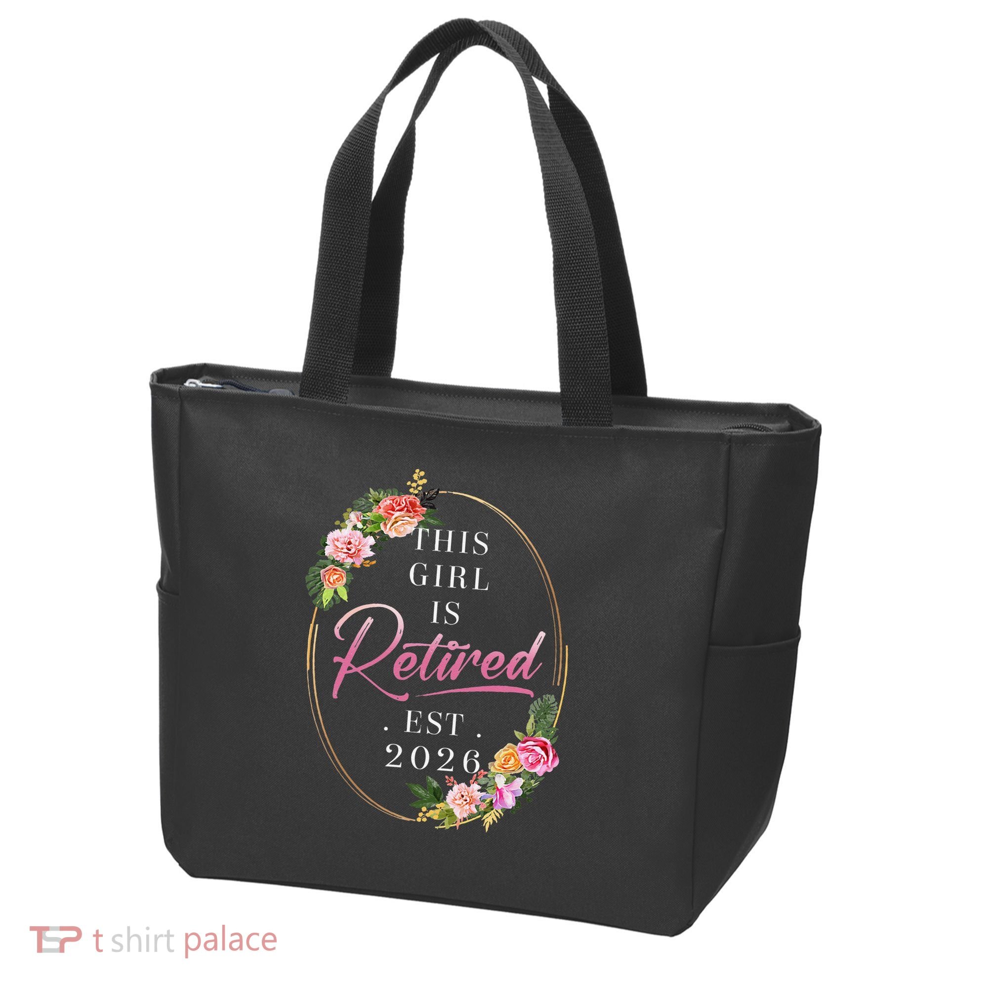 Floral This Girl Is Retired EST 2026  Tote Bag