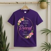 Floral This Girl Is Retired EST 2026  T-Shirt thumb 2