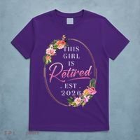 Floral This Girl Is Retired EST 2026  T-Shirt thumb 5