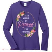Floral This Girl Is Retired EST 2026  Women's Long Sleeve Shirt thumb 0