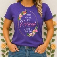 Floral This Girl Is Retired EST 2026  Women's T-Shirt thumb 2