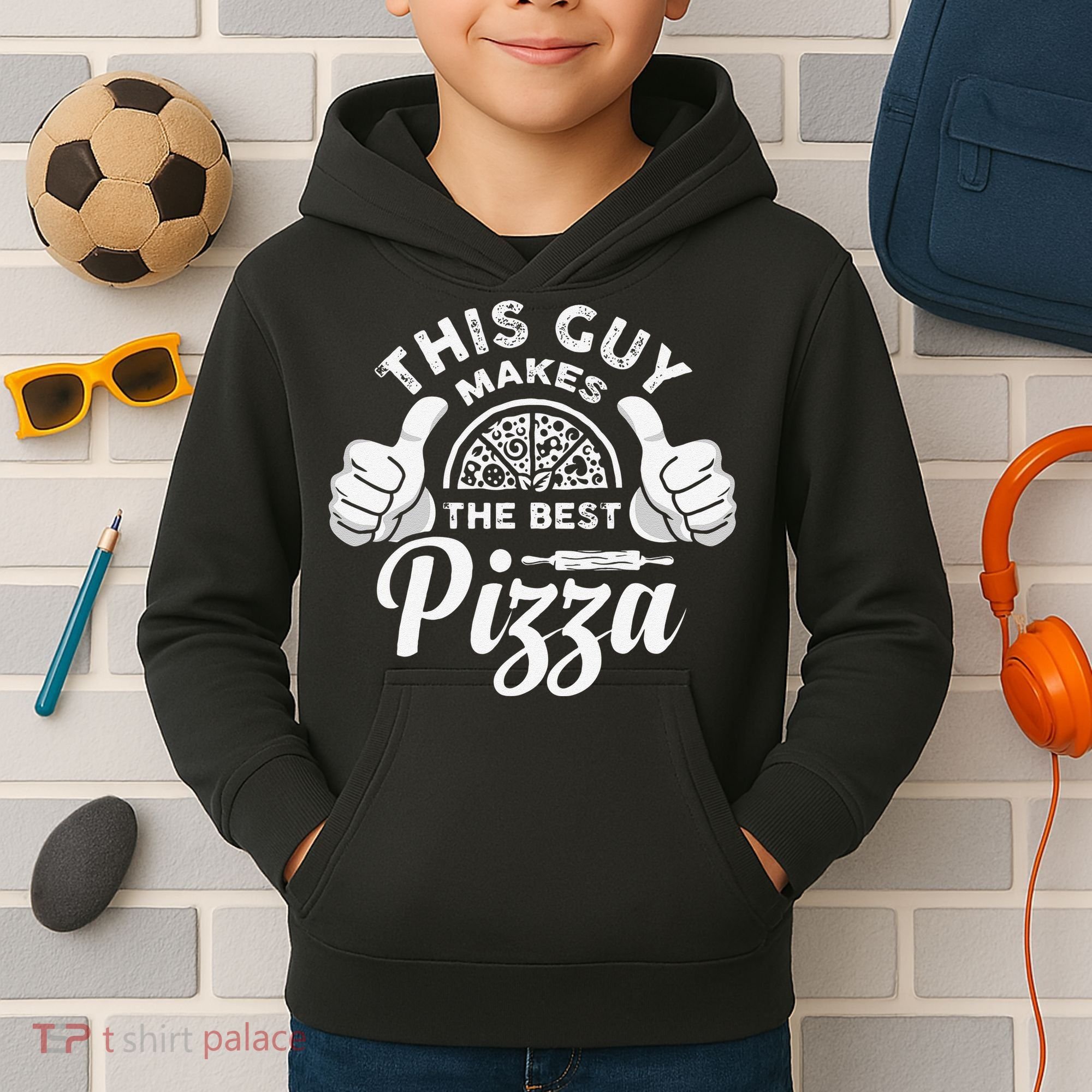 Funny This Guy Makes The Best Pizza Pizzaholics Kids Hoodie