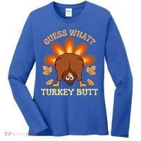 Funny Thanksgiving Guess What Turkey Butt Women's Long Sleeve Shirt thumb 0