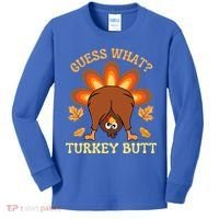 Funny Thanksgiving Guess What Turkey Butt Kids Long Sleeve Shirt thumb 0