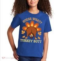 Funny Thanksgiving Guess What Turkey Butt Kids T-Shirt thumb 2
