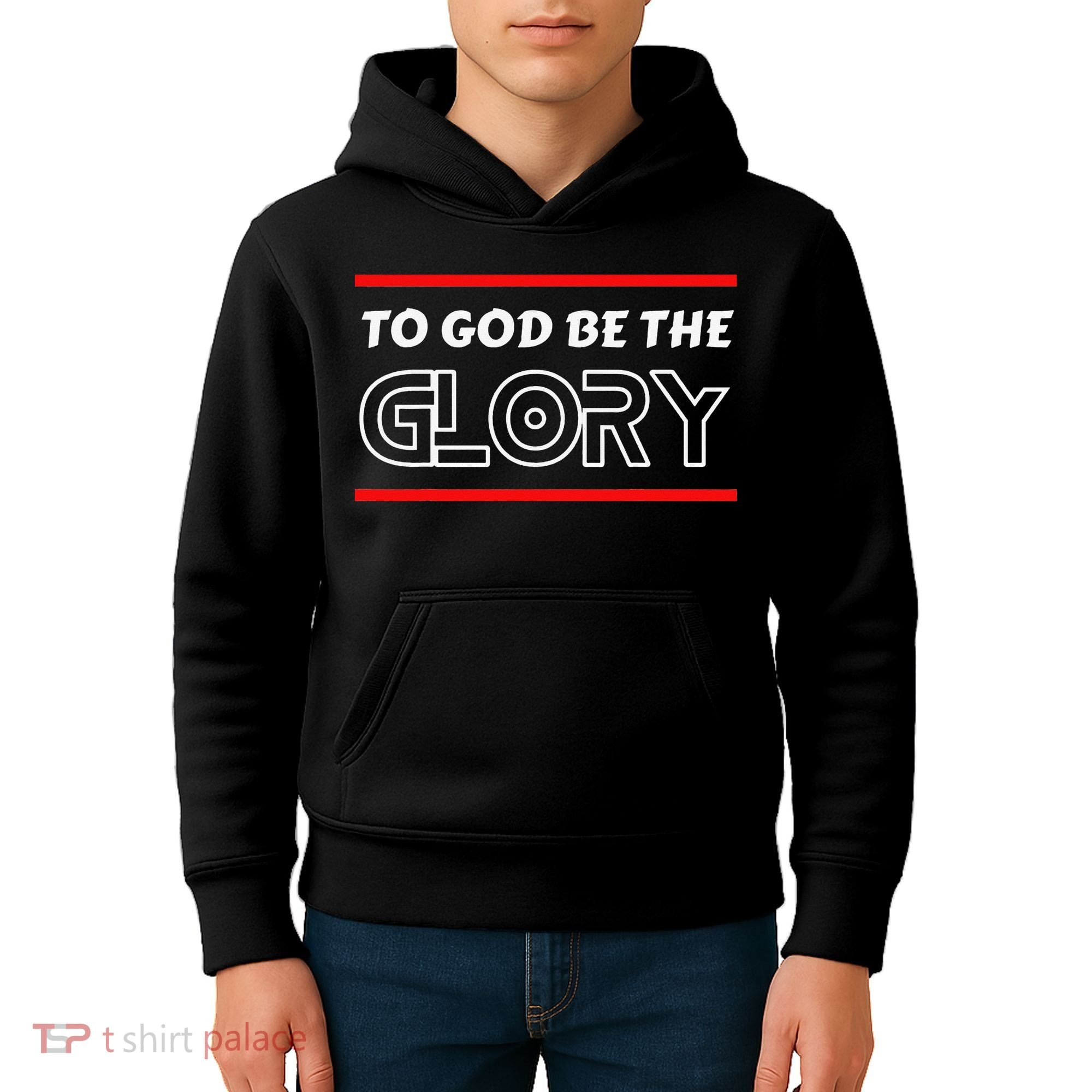 Funny To God Be The Glory - Jesus Christian Typography Kids Hoodie