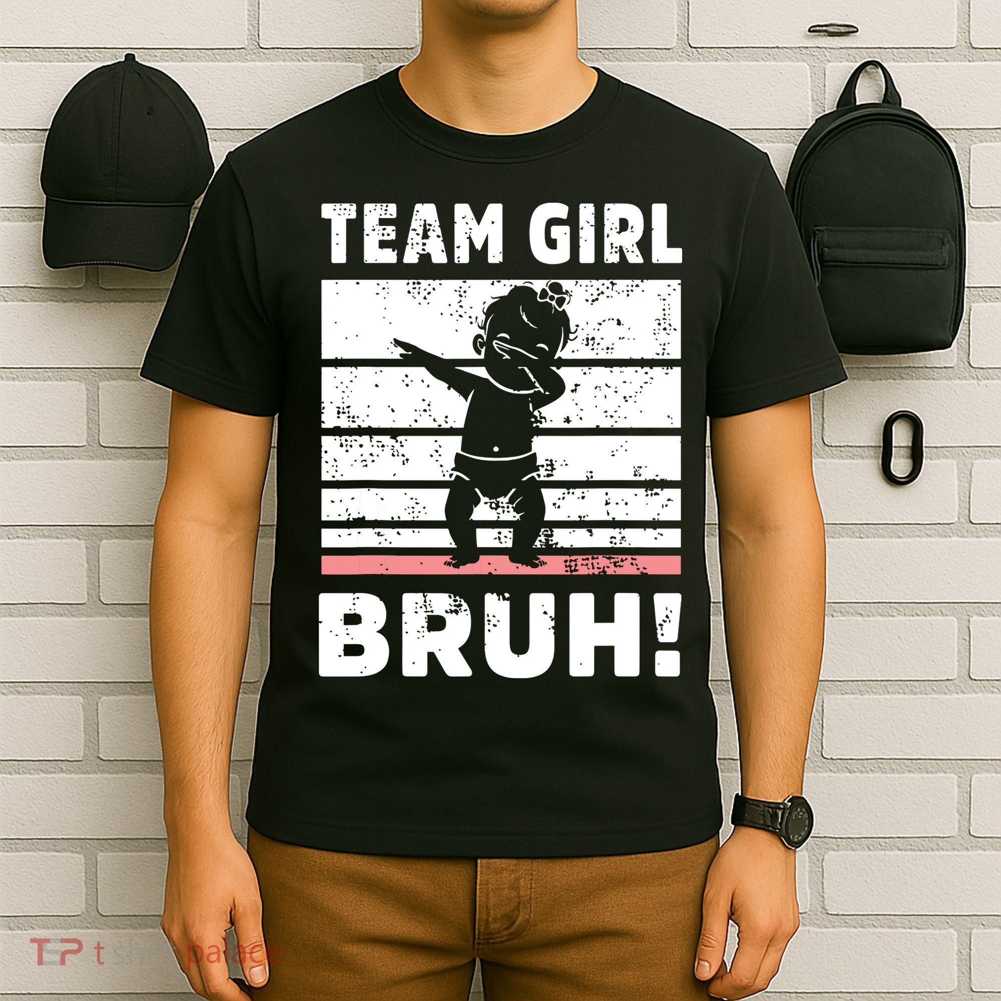 Family Team Girl Bruh Gender Reveal Party Announcement T-Shirt