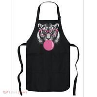 Funny Tiger Glasses Blowing Pink Bubble Gum Apron thumb 0