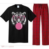 Funny Tiger Glasses Blowing Pink Bubble Gum Pajama Set thumb 0