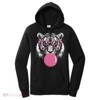 Funny Tiger Glasses Blowing Pink Bubble Gum Women's Hoodie thumb 0