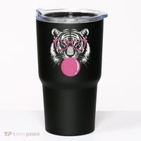 Funny Tiger Glasses Blowing Pink Bubble Gum Tumbler thumb 0