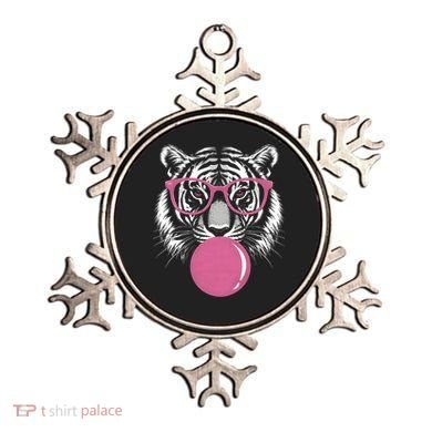 Funny Tiger Glasses Blowing Pink Bubble Gum Ornament