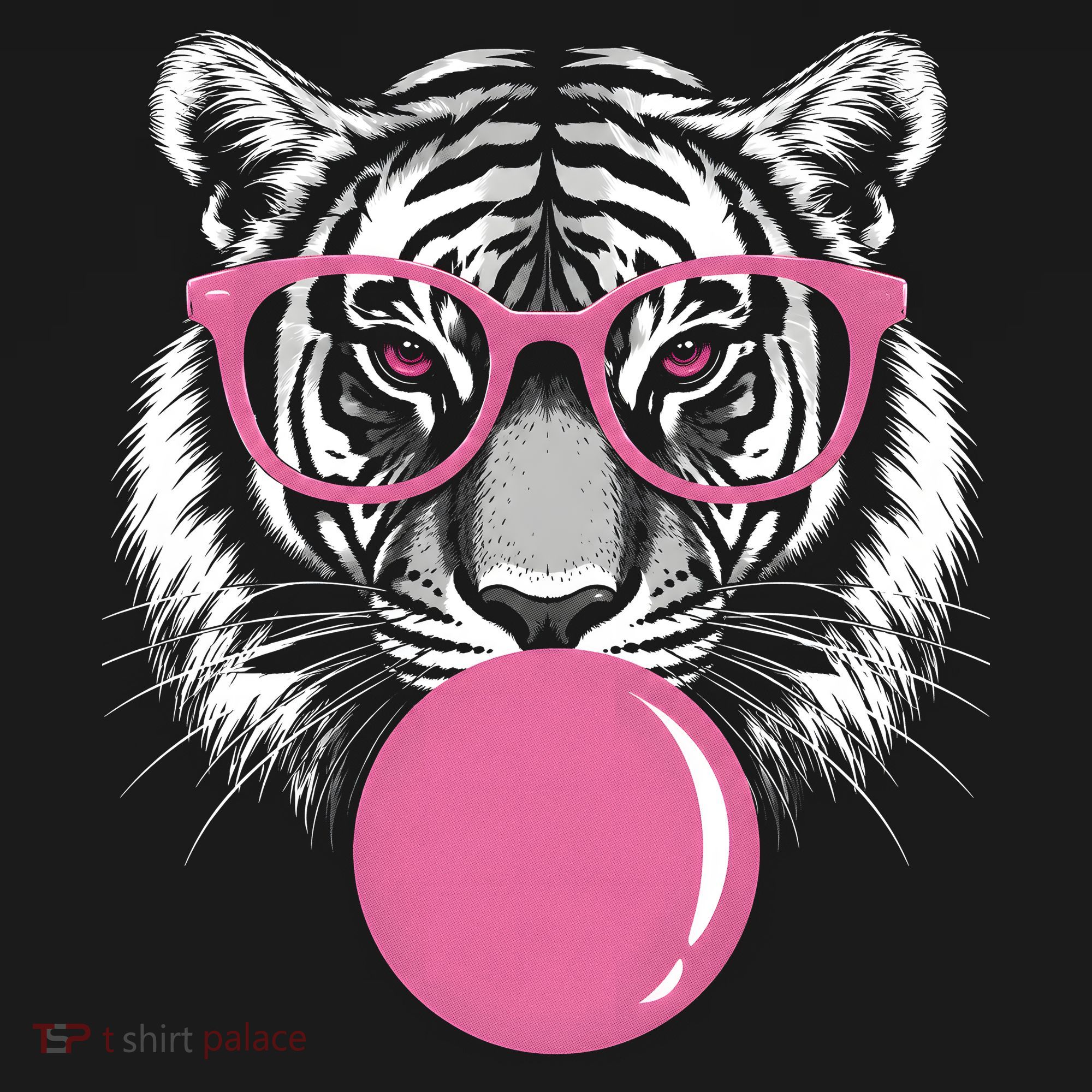 Funny Tiger Glasses Blowing Pink Bubble Gum Kids Sweatshirt