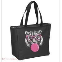 Funny Tiger Glasses Blowing Pink Bubble Gum Tote Bag thumb 2