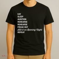 Funny Theater Geek Gift Musical Life Eat Sleep Theatre T-Shirt thumb 3