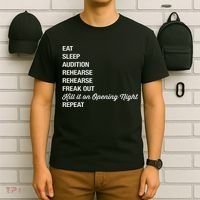 Funny Theater Geek Gift Musical Life Eat Sleep Theatre T-Shirt thumb 6