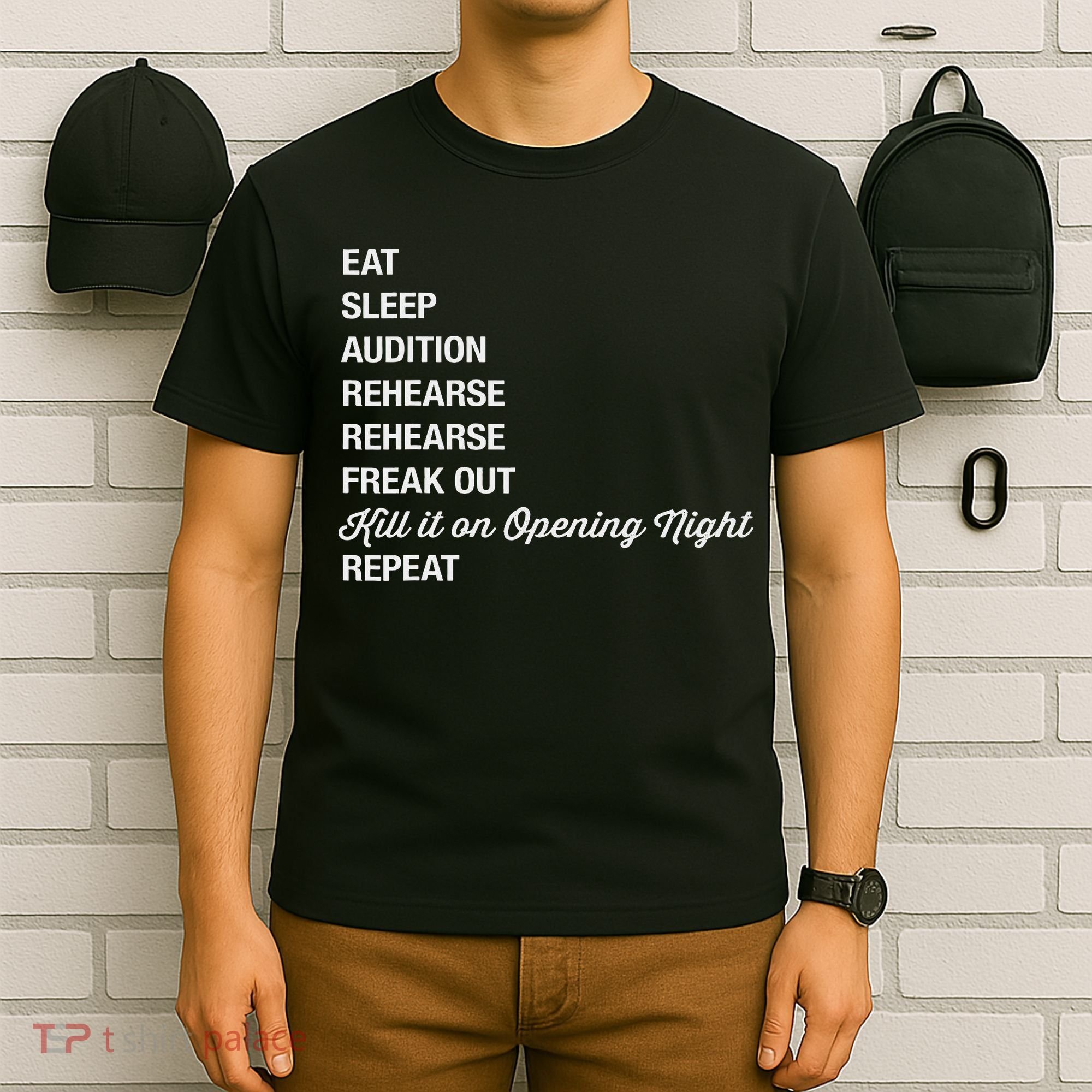 Funny Theater Geek Gift Musical Life Eat Sleep Theatre T-Shirt