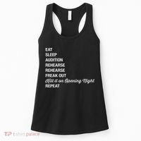 Funny Theater Geek Gift Musical Life Eat Sleep Theatre Women's Tank Top thumb 0