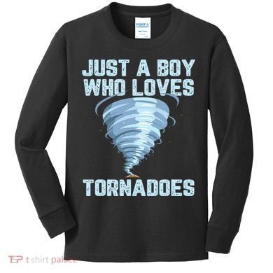 Funny Tornado Gift For Hurricane Weather Chaser Kids Long Sleeve Shirt