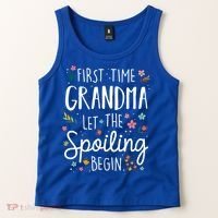 First Time Grandma Let The Spoiling Begin Cute Gift Grandmother Gift Tank Top thumb 2