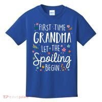 First Time Grandma Let The Spoiling Begin Cute Gift Grandmother Gift Kids T-Shirt thumb 0