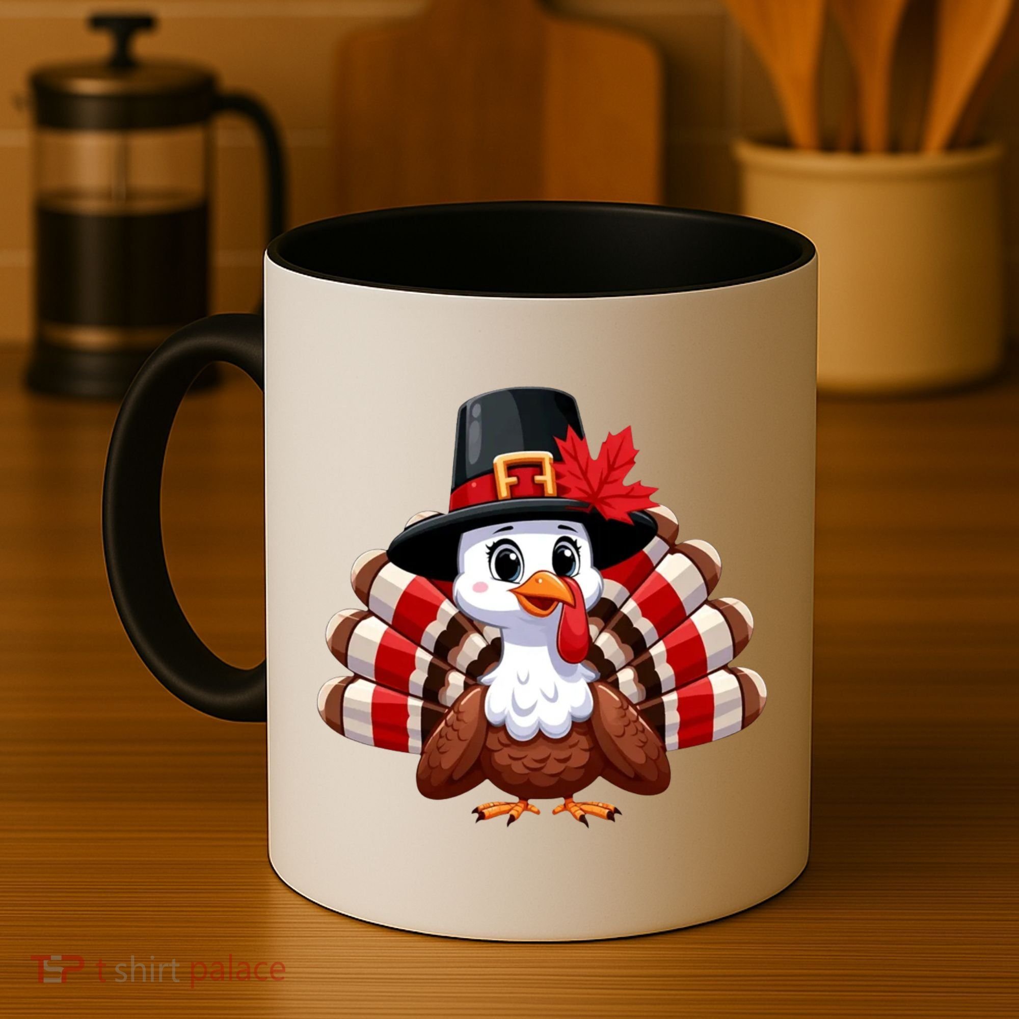 Funny Turkey Graphic Canada Happy Canadian Thanksgiving Coffee Mug