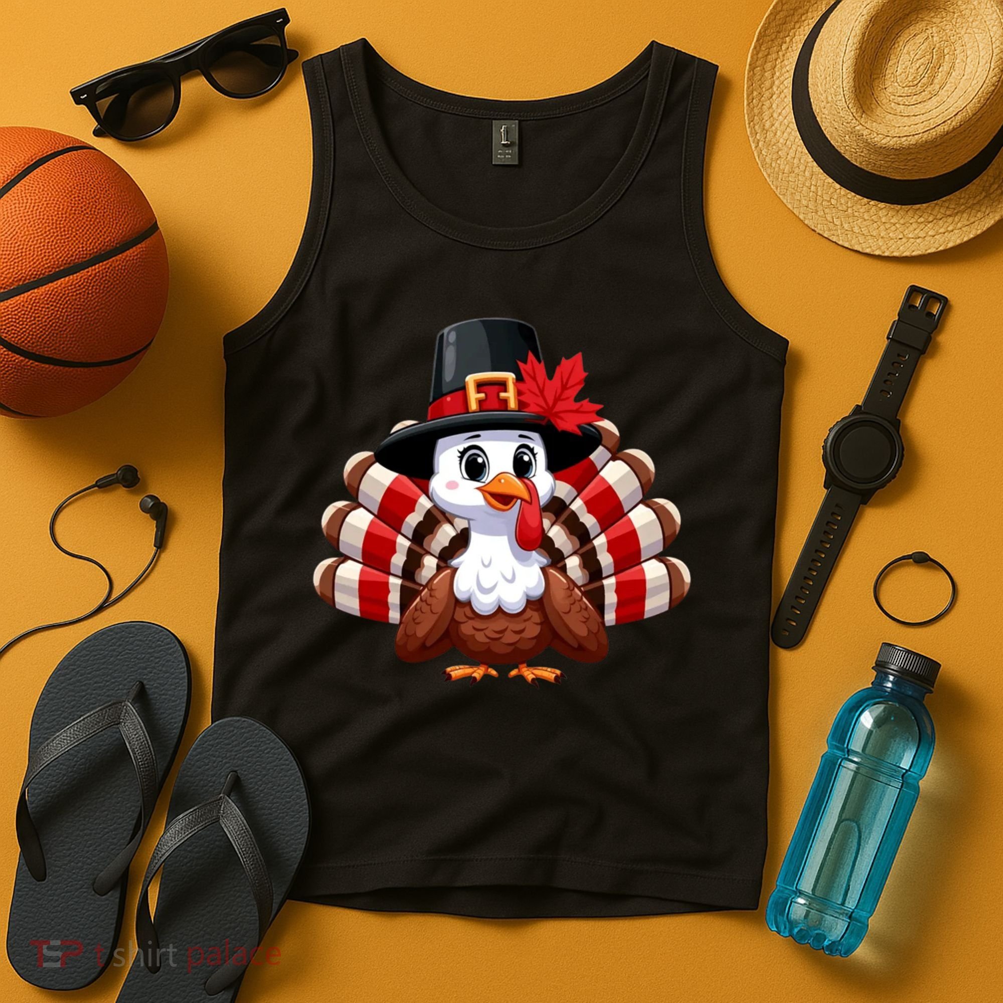 Funny Turkey Graphic Canada Happy Canadian Thanksgiving Tank Top