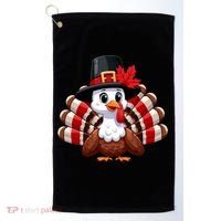 Funny Turkey Graphic Canada Happy Canadian Thanksgiving Golf Towel thumb 0