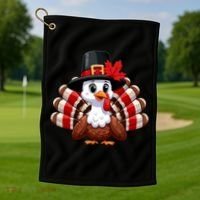 Funny Turkey Graphic Canada Happy Canadian Thanksgiving Golf Towel thumb 1