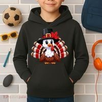 Funny Turkey Graphic Canada Happy Canadian Thanksgiving Kids Hoodie thumb 2