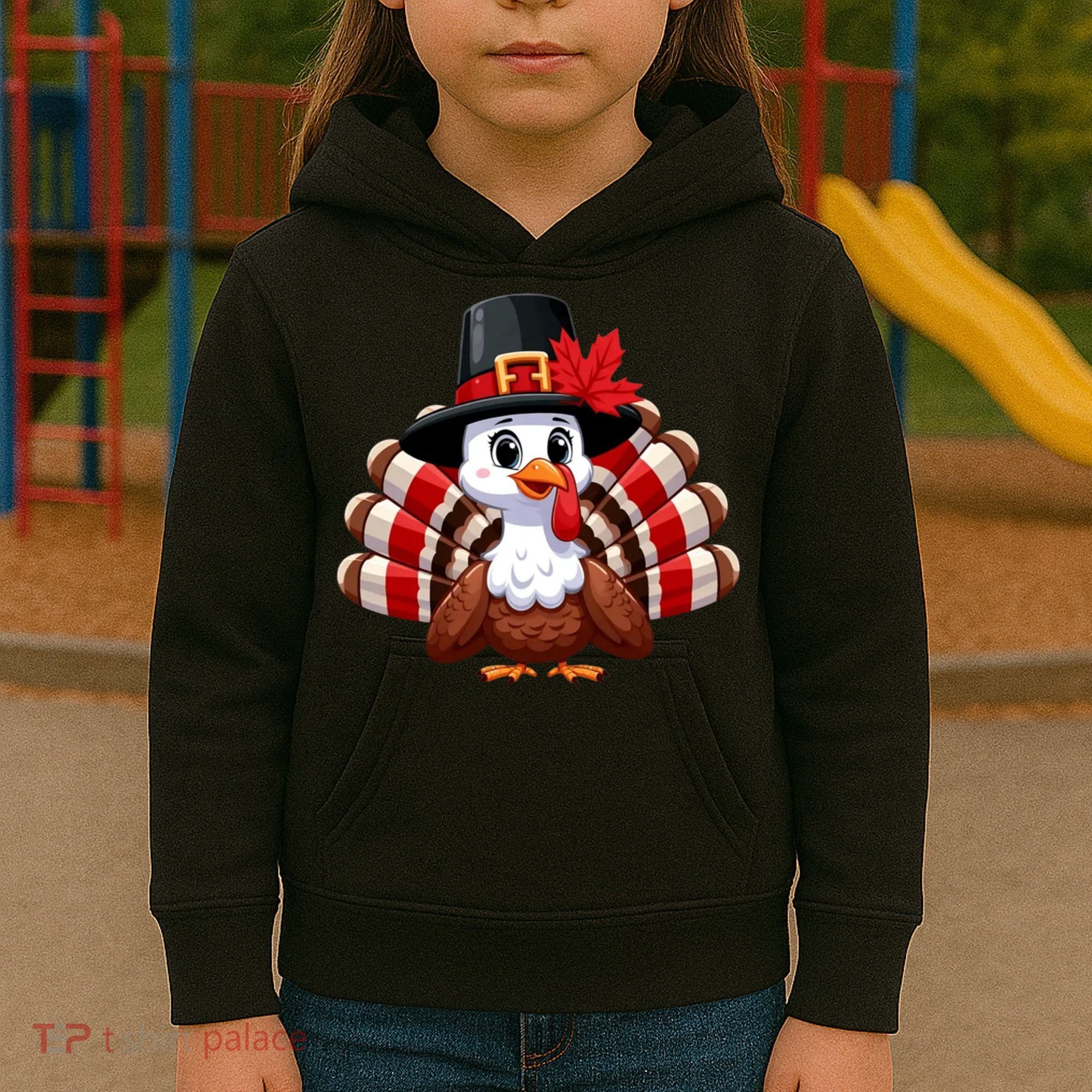 Funny Turkey Graphic Canada Happy Canadian Thanksgiving Kids Hoodie