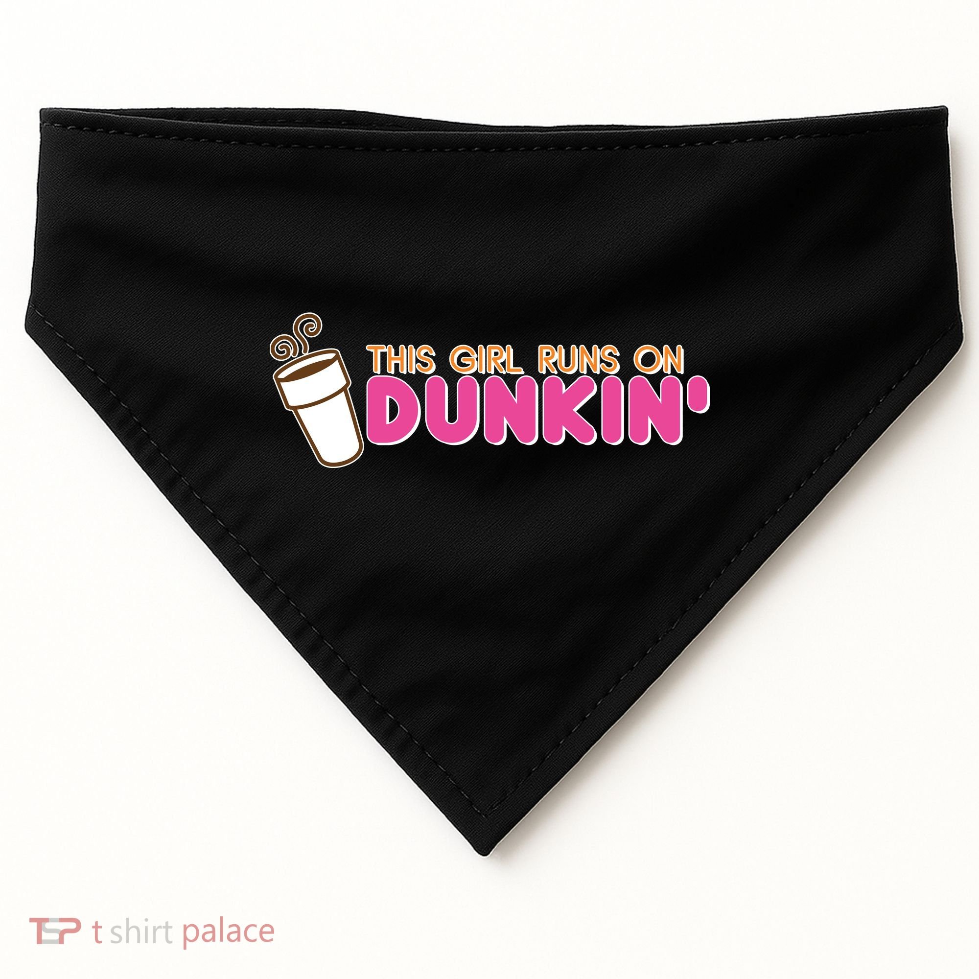 Funny This Girl Runs On Dunkin USA-Made Doggie Bandana