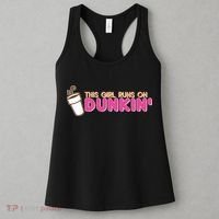 Funny This Girl Runs On Dunkin Women's Tank Top thumb 3