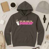 Funny This Girl Runs On Dunkin Hoodie thumb 3