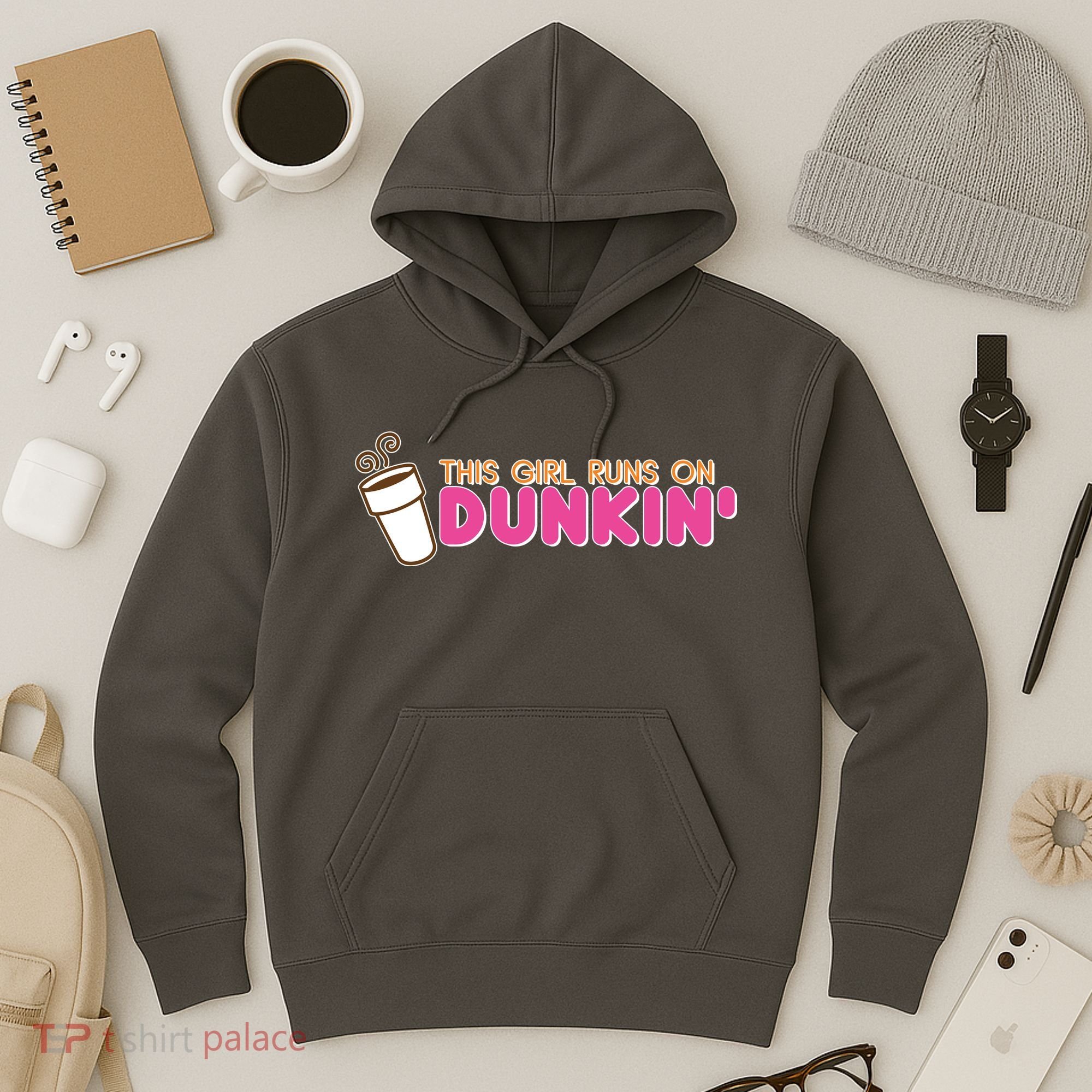 Funny This Girl Runs On Dunkin Hoodie