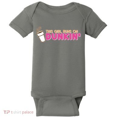 Funny This Girl Runs On Dunkin Baby Bodysuit