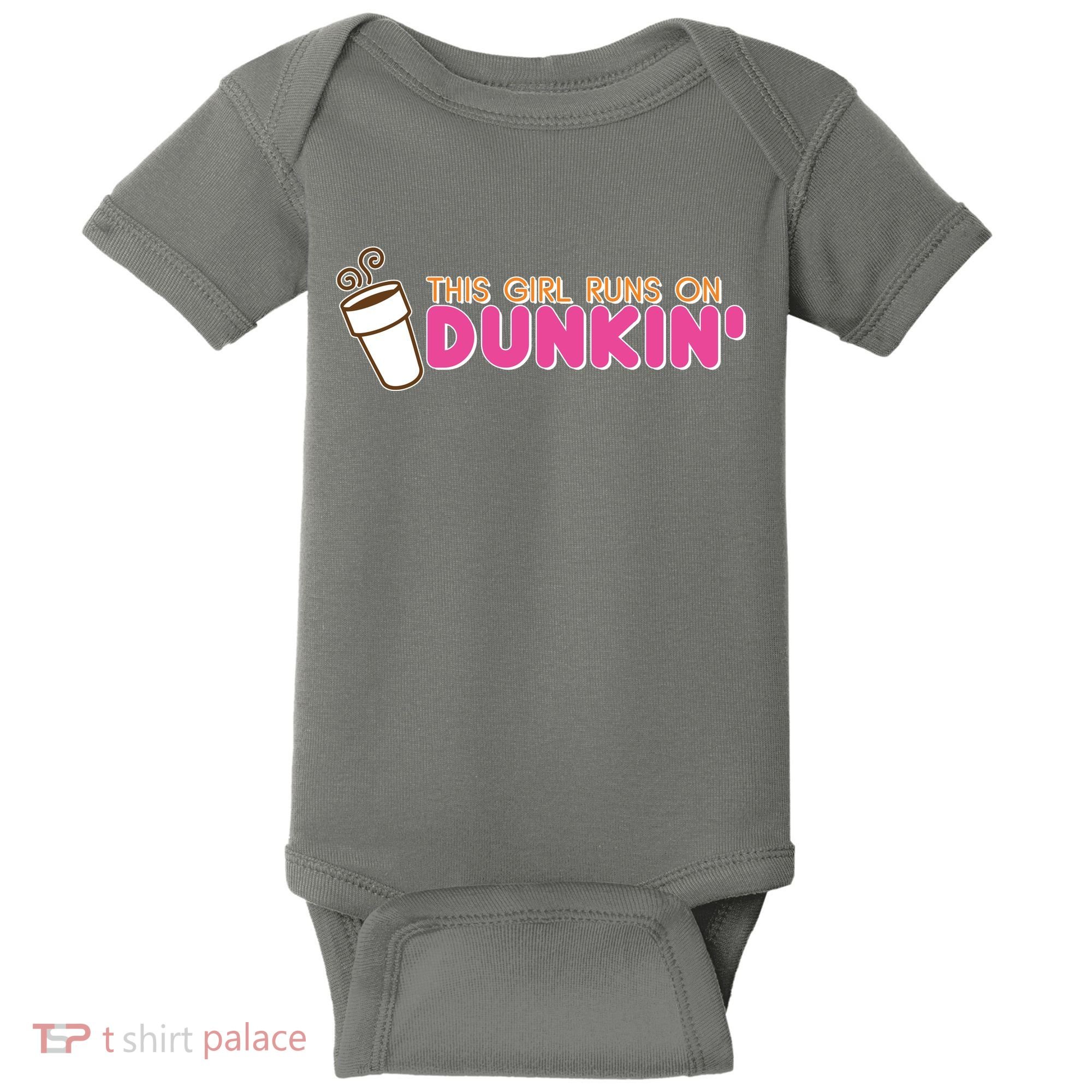Funny This Girl Runs On Dunkin Baby Bodysuit