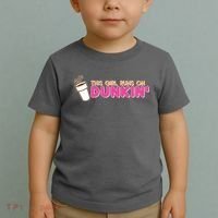 Funny This Girl Runs On Dunkin Toddler T-Shirt thumb 2