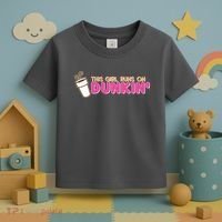 Funny This Girl Runs On Dunkin Toddler T-Shirt thumb 3