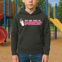Funny This Girl Runs On Dunkin Kids Hoodie thumb 2