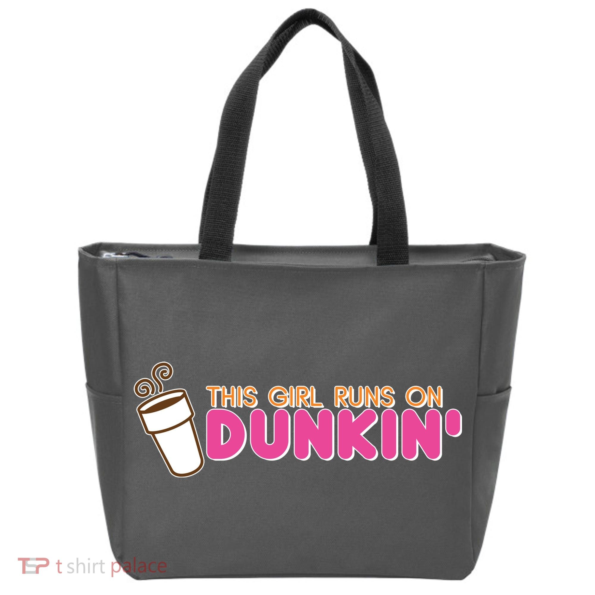 Funny This Girl Runs On Dunkin Tote Bag
