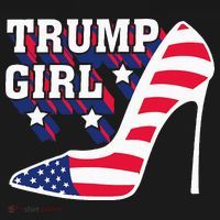 Funny Trump Girl Gift Cute High Heel American Flag Women's Hoodie thumb 2