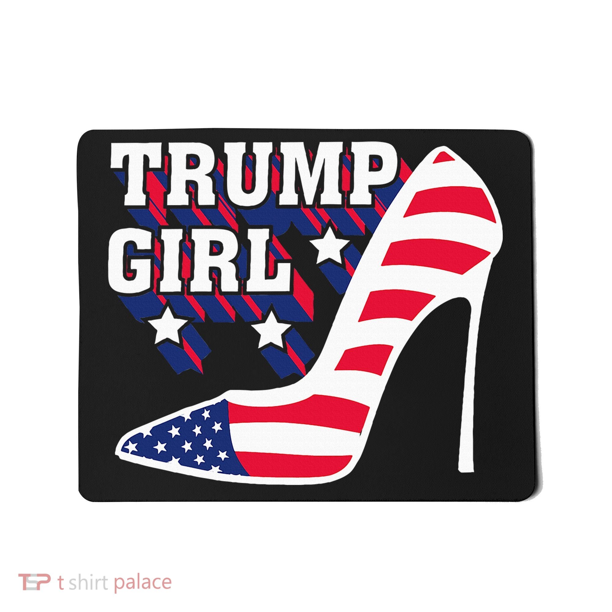 Funny Trump Girl Gift Cute High Heel American Flag Mousepad