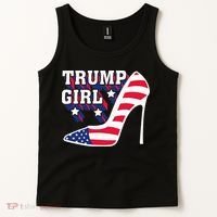 Funny Trump Girl Gift Cute High Heel American Flag Tank Top thumb 2