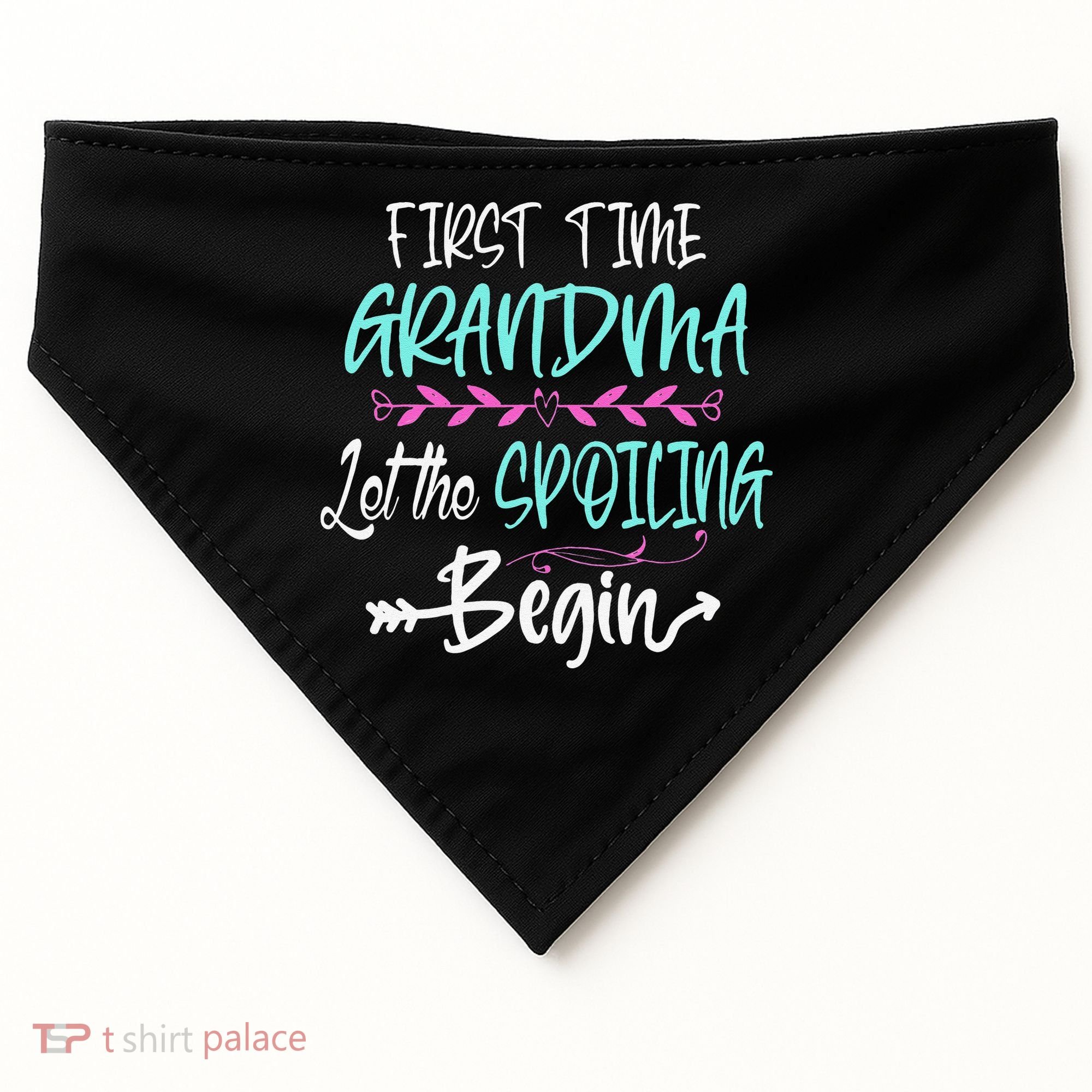 First Time Grandma Let The Spoiling Begin Mother's Day USA-Made Doggie Bandana